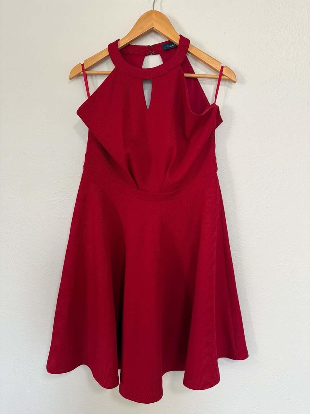 InsNova Red Textured Fit and Flare Mini Dress Size XL - Picture 3 of 3